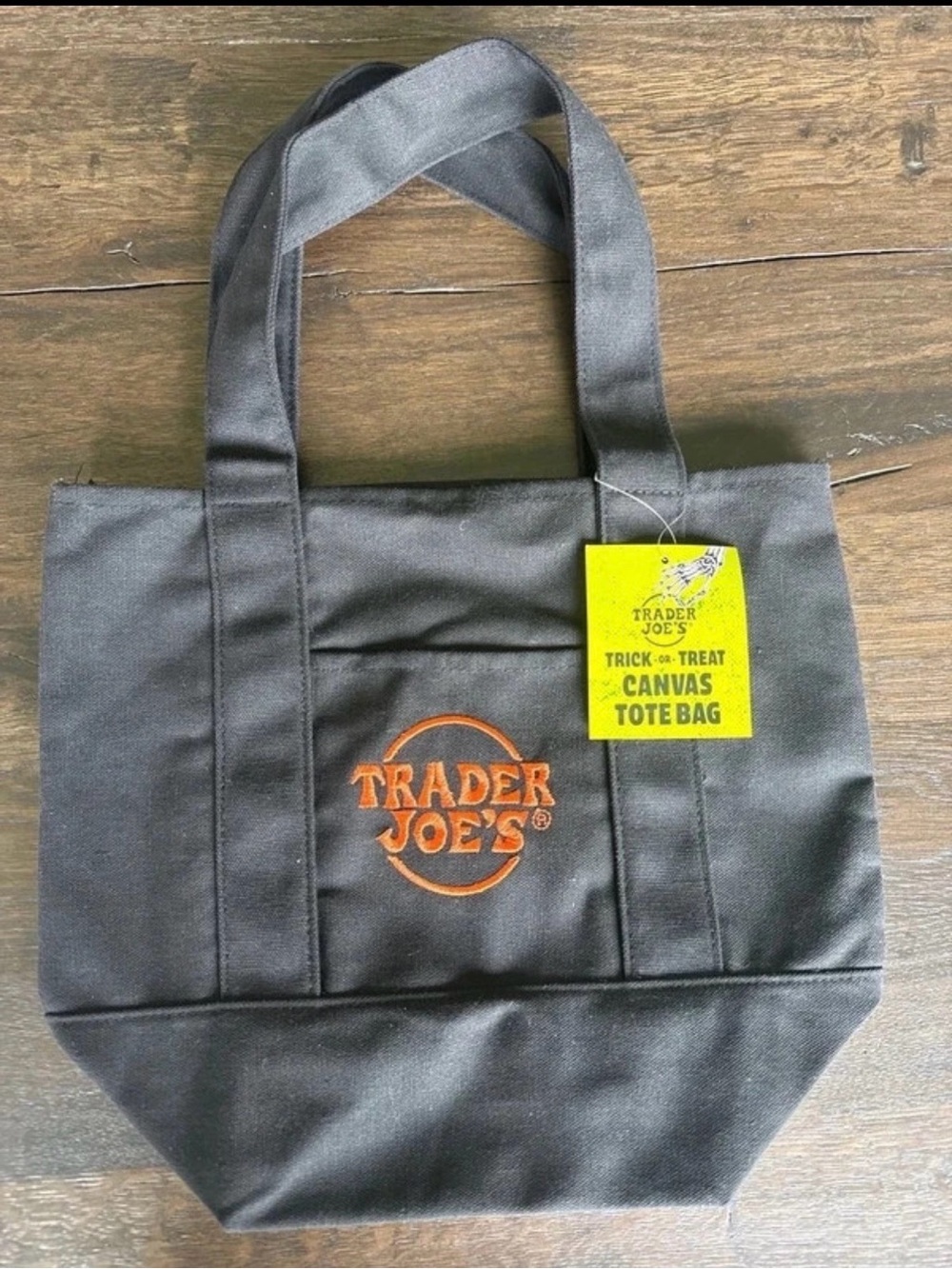 Trader Joe's Halloween Black Canvas Mini Tote NWT